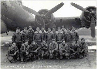 482d Bomb Group crews beside the first B-17 to bomb Berlin