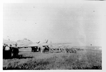 Liberated POWs boarding a B-17 at Barth